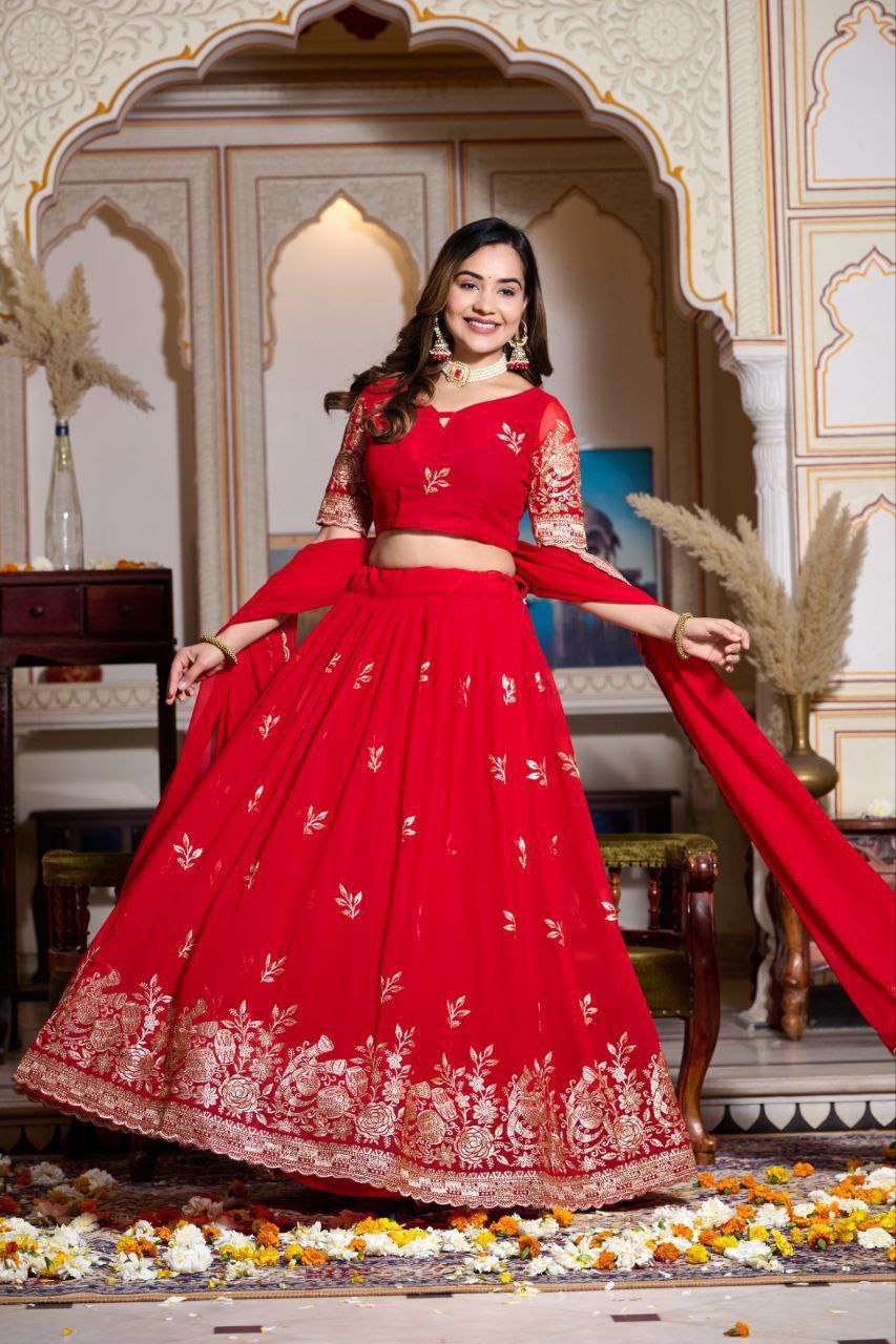 Women's Embroidered Lehenga Choli with Net Dupatta ? Festive & Wedding Wear Set - Image 14